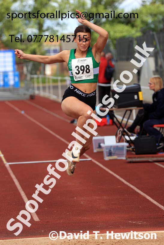 Womens Under-20s triple jump, 2024 Northern Senior and Under-20s Track and Field Champs, Middlesbrough.  Photo: David T. Hewitson/Sports for All Pics